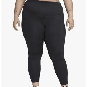 Nike One Women's High-Waisted 7/8 Leggings with Pockets (Black) Size 1X